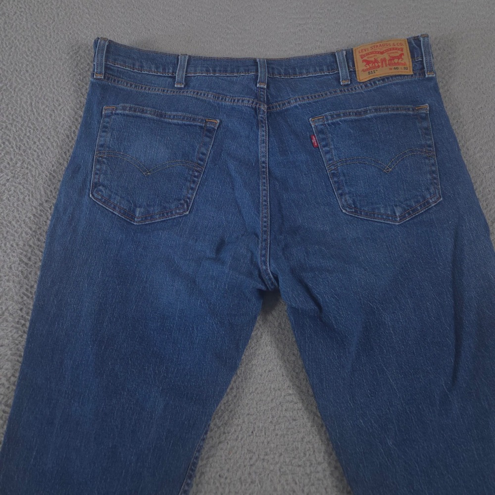 Levi's Jeans Mens 40x32 Blue 511 Slim Leg Stretch Denim Pocket Pants Preppy - Picture 11 of 13
